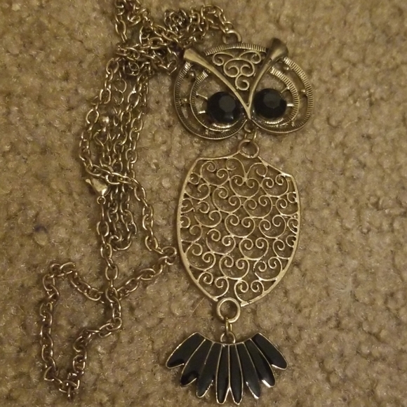 Vintage awesome owl necklace PM 238A - Picture 4 of 4